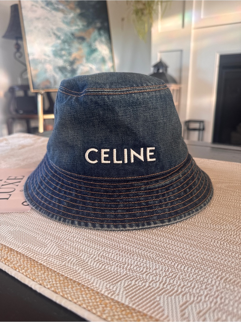 CELINE Denim Bucket Hat size L